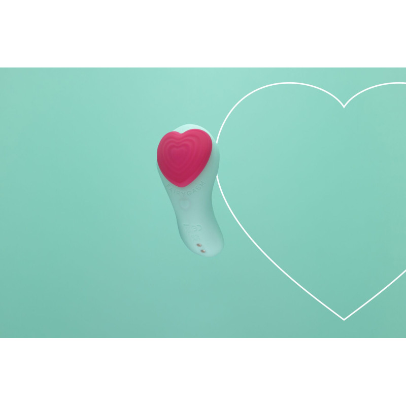 Вібратор у трусики FairyGasm HeartGem green, на магніті, пульт ДУ