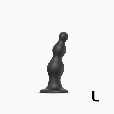 Насадка для страпону Strap-On-Me Dildo Plug Beads Black L