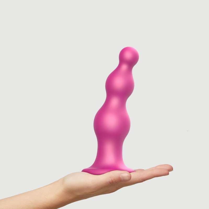 Насадка для страпону Strap-On-Me Dildo Plug Beads Framboise Metallic XXL