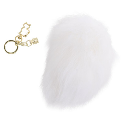 Металева анальна пробка LOCKINK SEVANDA White Bunny-Tail Anal Pear-shape Plug, кролячий хвіст