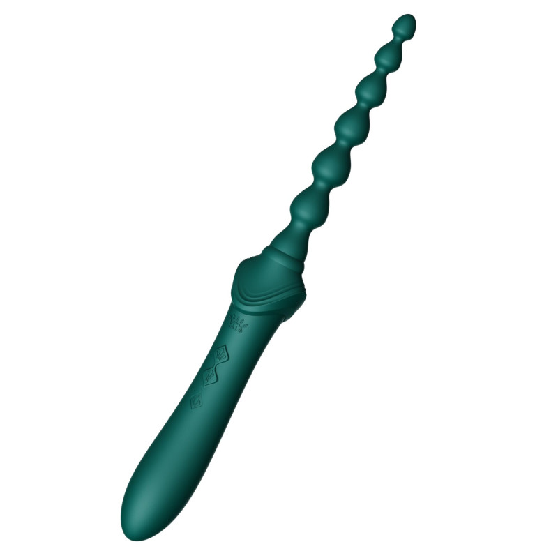 Вагінально-кліторальний вібратор Zalo - Bess 2 Turquoise Green, мультифункціональний з насадками
