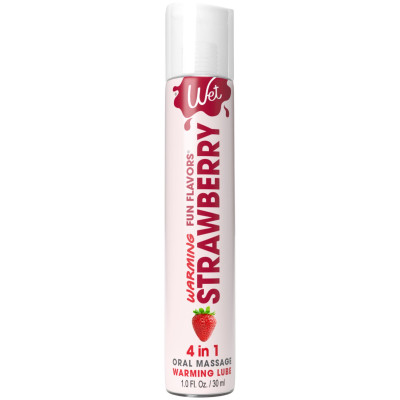 Зігріваючий лубрикант на водній основі Wet Warming Strawberry 4 в 1, без цукру (30 мл)