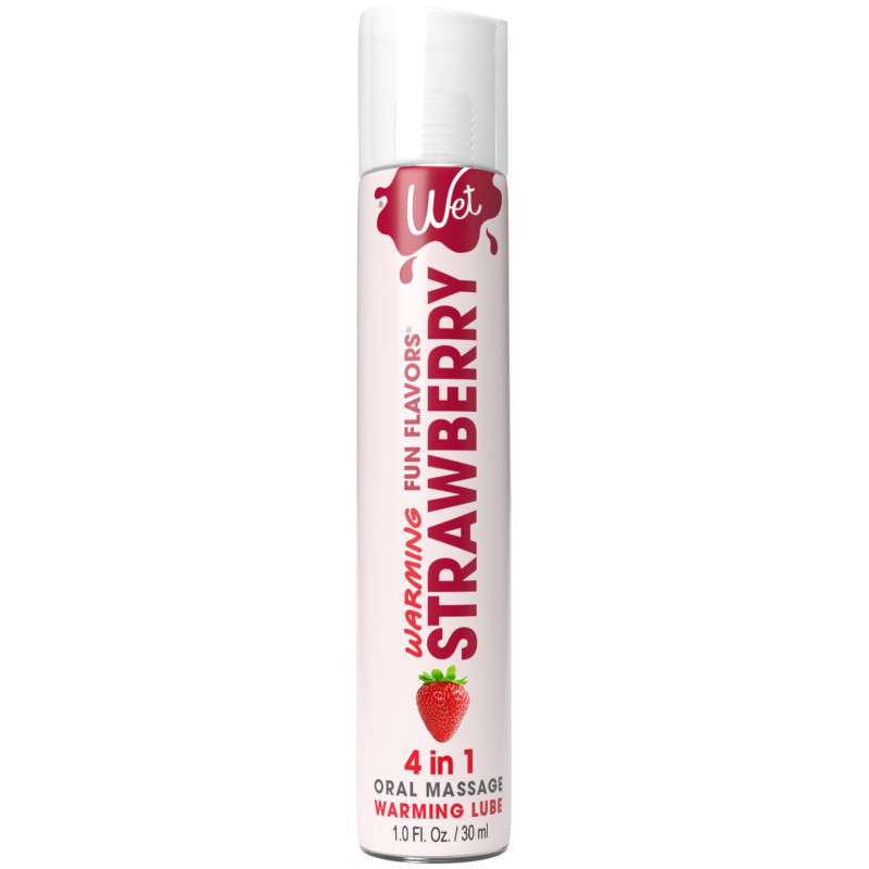 Зігріваючий лубрикант на водній основі Wet Warming Strawberry 4 в 1, без цукру (30 мл)