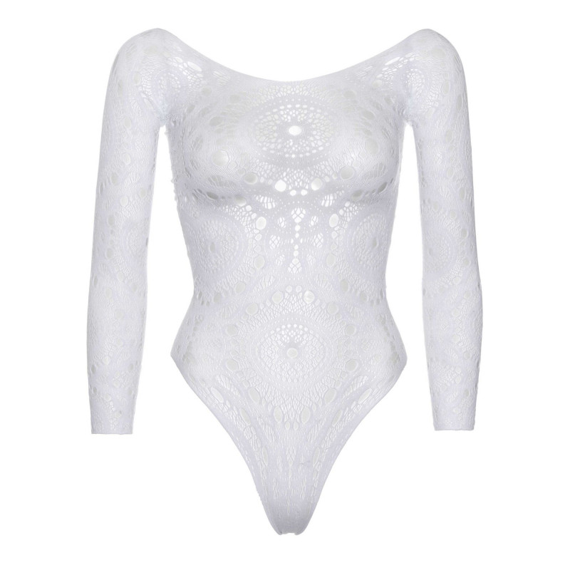 Боді Leg Avenue Snap crotch thong back teddy White M/L