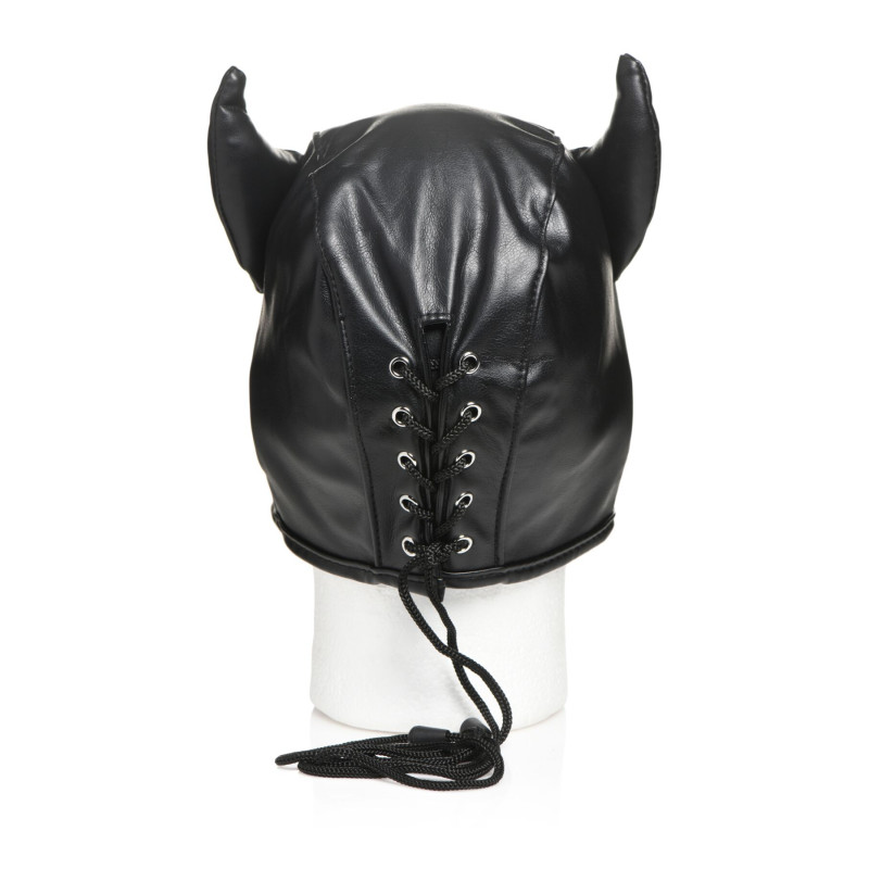 Маска Master Series Dungeon Demon Bondage Mask with Horns - Black