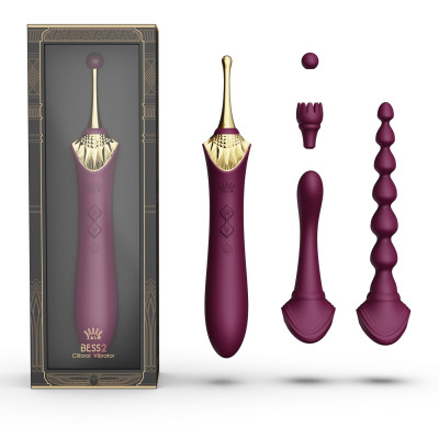 Вагінально-кліторальний вібратор Zalo — Bess 2 Velvet Purple