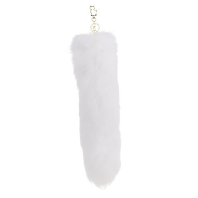 Металева анальна пробка LOCKINK SEVANDA White Fox-Tail Anal Pear-shape Plug, лисячий хвіст