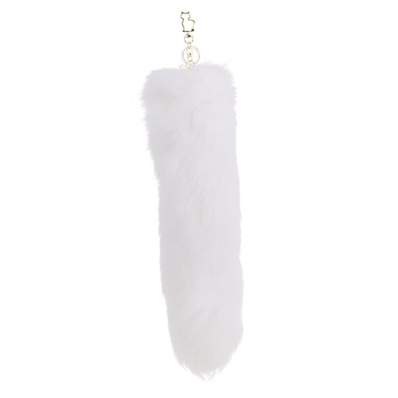 Металева анальна пробка LOCKINK SEVANDA White Fox-Tail Anal Pear-shape Plug, лисячий хвіст