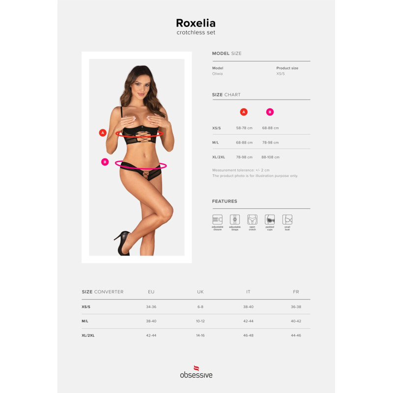 Комплект білизни Obsessive Roxelia M/L (сет з 2)
