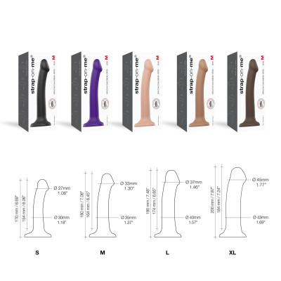 Насадка для страпону Strap-On-Me Dual Density Dildo Caramel S, діаметр 2,7 см, двошарова, гнучка