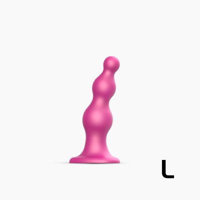 Насадка для страпону Strap-On-Me Dildo Plug Beads Framboise Metallic L Насадка для страпону Strap-On-Me Dildo Plug Beads Framboise Metallic L