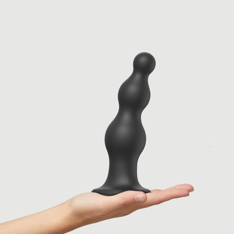 Насадка для страпону Strap-On-Me Dildo Plug Beads Black XXL