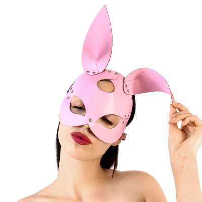Шкіряна маска зайчика Art of Sex - Bunny mask, рожева