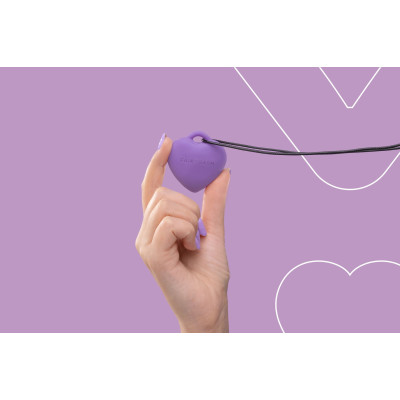 Міні-вібратор «Серце» FairyGasm PleasureStone violet, 9 режимів, на шнурку