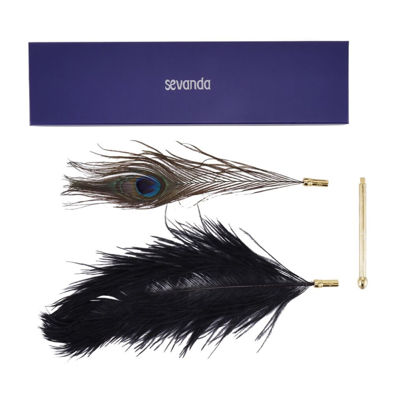 Лоскут LOCKINK SEVANDA Natural Peacock Flirting Feather Tickler, перо павича