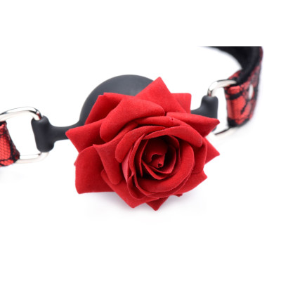 Кляп Master Series Eye-Catching Ball Gag With Rose (м'ята упаковка)