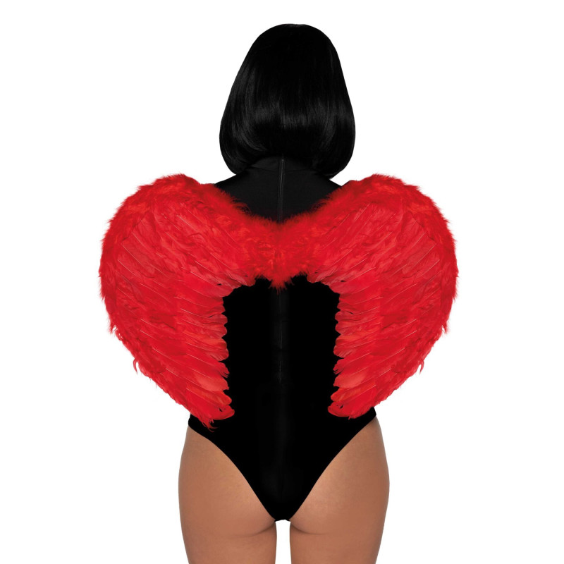 Крила дияволиці Leg Avenue devil wings Red, справжні пір'я