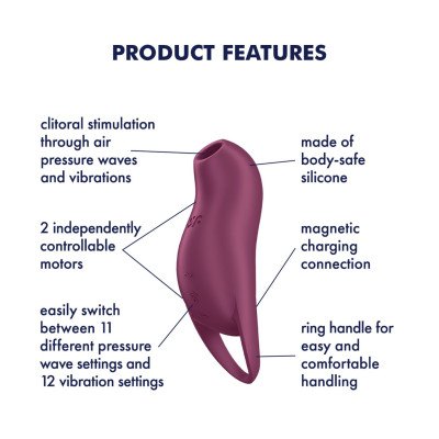 Вакуумний стимулятор із вібрацією Satisfyer Pocket Pro 1 Purple