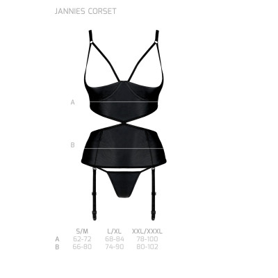 Корсет JANNIES CORSET Black L/XL - Passion