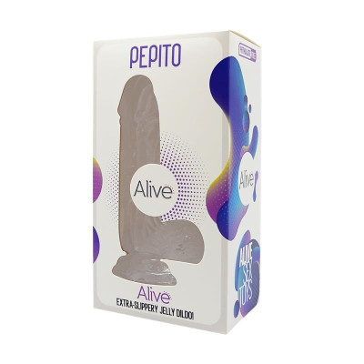 Прозорий фалоімітатор Alive Jelly Dildo Pepito (м'ята упаковка)