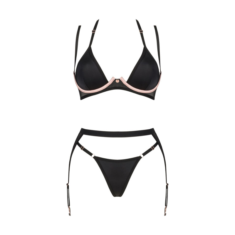 Комплект білизни Obsessive Selinne 3-pcs set M/L