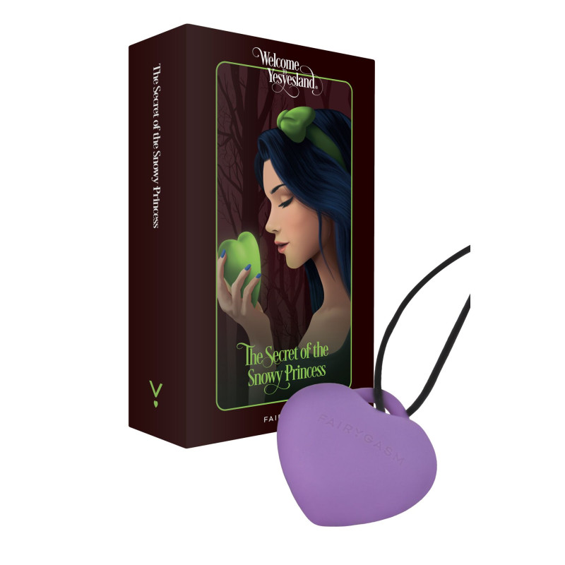 Міні-вібратор «Серце» FairyGasm PleasureStone violet, 9 режимів, на шнурку