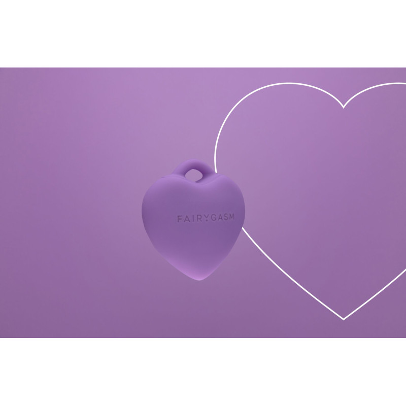 Міні-вібратор «Серце» FairyGasm PleasureStone violet, 9 режимів, на шнурку