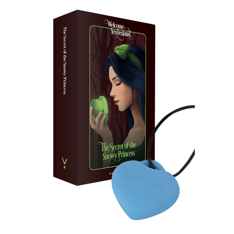 Міні-вібратор «Серце» FairyGasm PleasureStone blue, 9 режимів, на шнурку