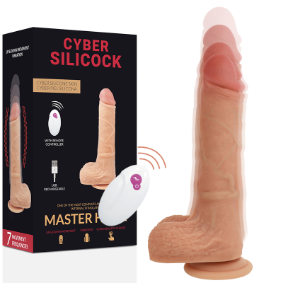 Фалоімітатор з вібрацією та фрикціями Cyber Silicock Master Huck,17 х 4 см