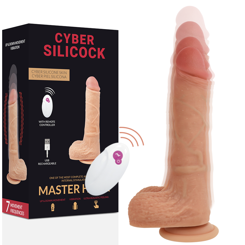 Фалоімітатор з вібрацією та фрикціями Cyber Silicock Master Huck,17 х 4 см