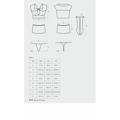 Еротичний костюм Obsessive Student 4 pcs costume S/M