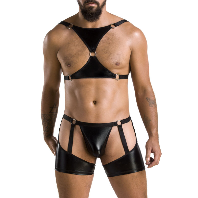 Чоловічий комплект білизни 047 SET ARON black L/XL - Passion
