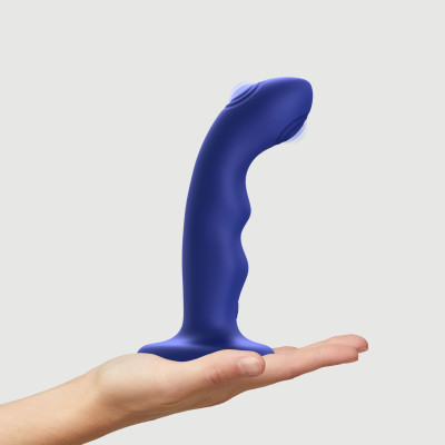 Насадка для страпону Strap-On-Me TAPPING DILDO WAVE - NIGHT BLUE