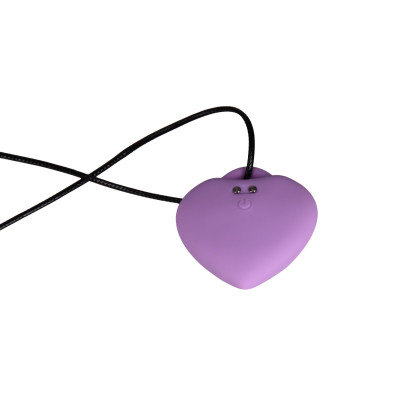Міні-вібратор «Серце» FairyGasm PleasureStone violet, 9 режимів, на шнурку