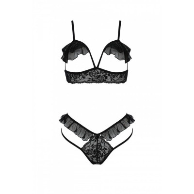 Комплект білизни DOLLY SET WITH OPEN BRA black XXL/3XLPassion