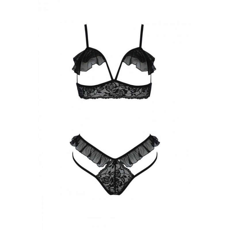 Комплект DOLLY SET WITH OPEN BRA black XXL/XXXLPassion