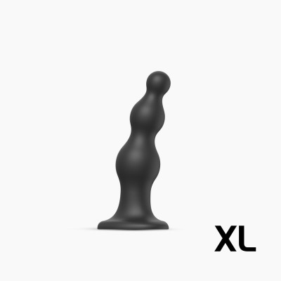 Насадка для страпону Strap-On-Me Dildo Plug Beads Black XL Насадка для страпону Strap-On-Me Dildo Plug Beads Black XL