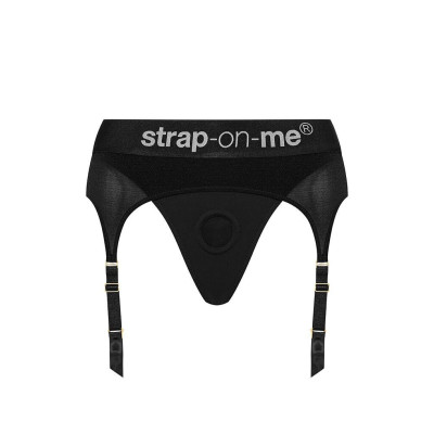 Труси для страпону з підв'язками для панчох Strap-On-Me REBEL HARNESS - L (м'ята упаковка)