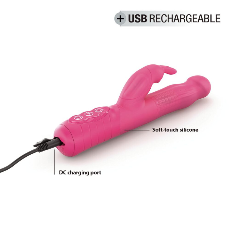 Вібратор-кролик Dorcel Baby Rabbit Magenta 2.0 з перловим масажем і головкою, що обертається.