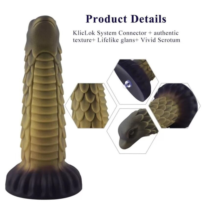 Силіконовий ділдо Hismith 8.5'' Squama Beast Monster Series