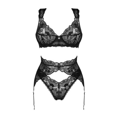 Комплект білизни Obsessive Donna Dream M/L Black (сет з 3) (м'ята упаковка)