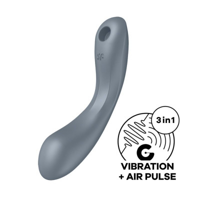 Вакуумний стимулятор із вібрацією Satisfyer Curvy Trinity 1 Bluegrey Вакуумний стимулятор із вібрацією Satisfyer Curvy Trinity 1 Bluegrey