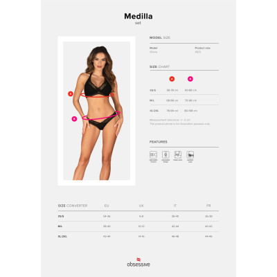 Комплект білизни Obsessive Medilla XS/S (сет з 2)