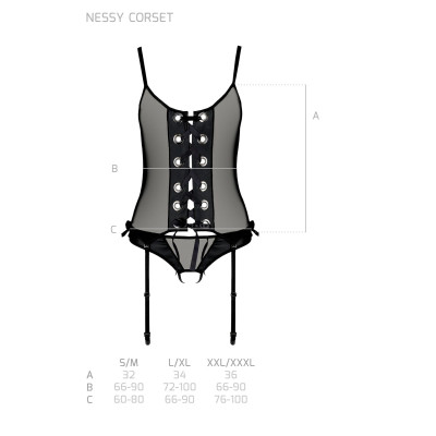 Корсет NESSY CORSET Black XXL/3XL - Passion