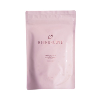 (Рефіл) Сіль для ванни з олією насіння канабісу HighOnLove Sensual 500 г, рожева