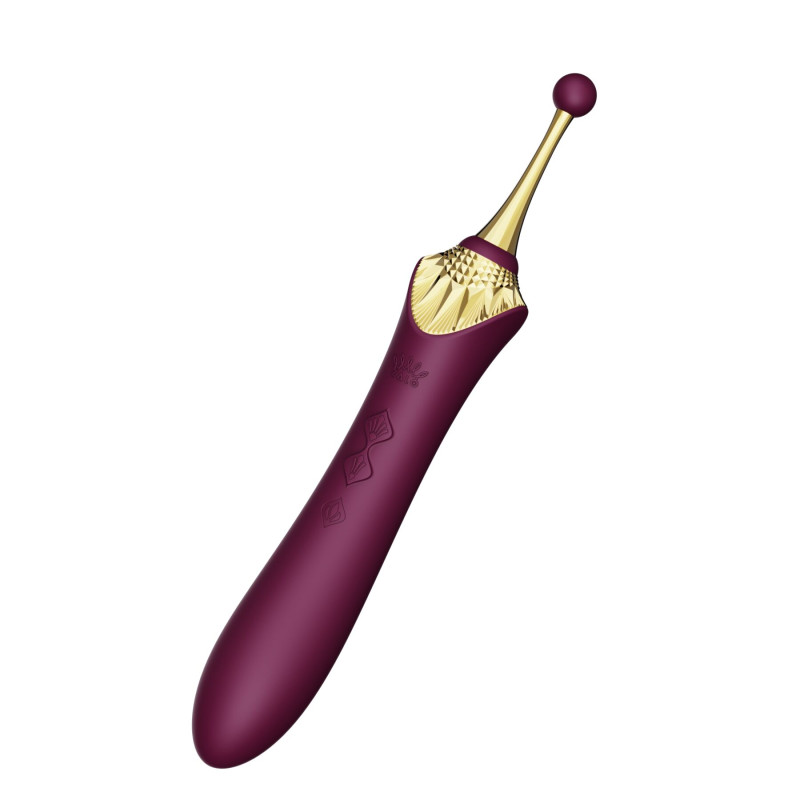 Вагінально-кліторальний вібратор Zalo - Bess 2 Velvet Purple, мультифункціональний з насадками