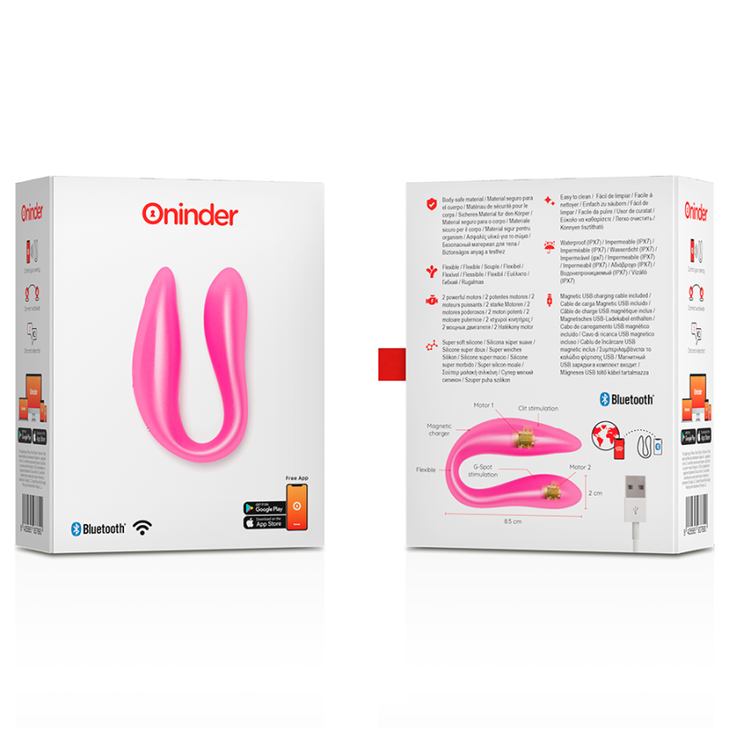 Смарт вібратор для пар DOUBLE PLEASURE, колір: рожевий Oninder (Іспанія)