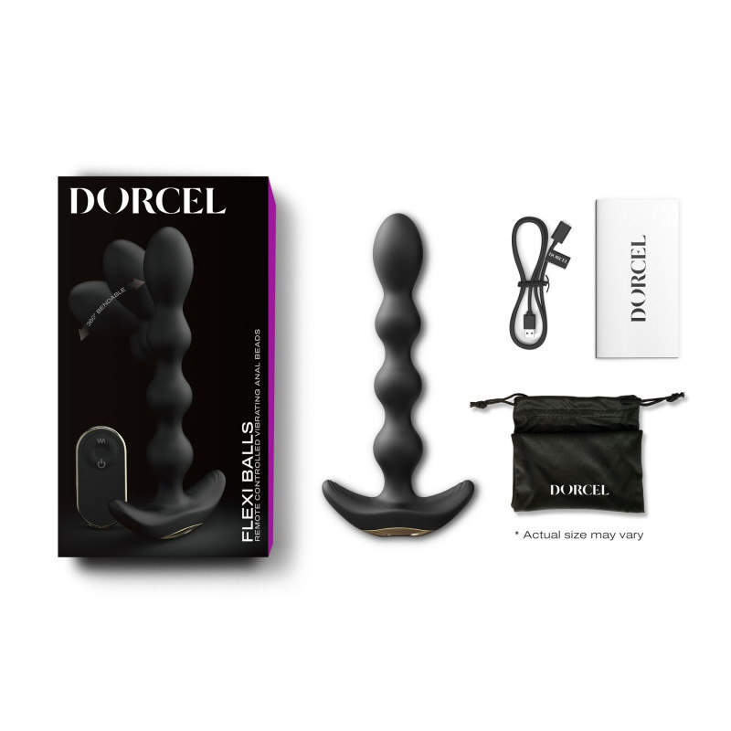 Анальний вібратор-буси Dorcel FLEXI BALLS, гнучкий ствол, пульт ДК, 16х2.8 см