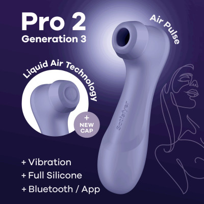 Вакуумний кліторальний стимулятор Satisfyer Pro 2 Generation 3 + APP + Liquid Air Lilac Вакуумний кліторальний стимулятор Satisfyer Pro 2 Generation 3 + APP + Liquid Air Lilac
