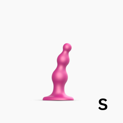 Насадка для страпону Strap-On-Me Dildo Plug Beads Framboise Metallic S Насадка для страпону Strap-On-Me Dildo Plug Beads Framboise Metallic S